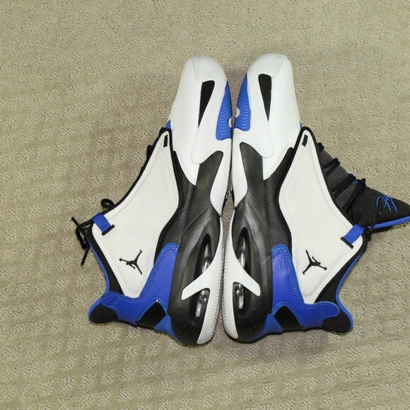 IOB Jordan Max Aura 4 Men's Size 13 White Black Hyper Royal High Top Bas… - Picture 5 of 13